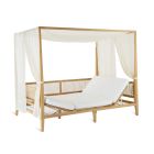 Outdoor Alcove in Teak with Curtain and Cushions Made in Italy - Oracle Viadurini