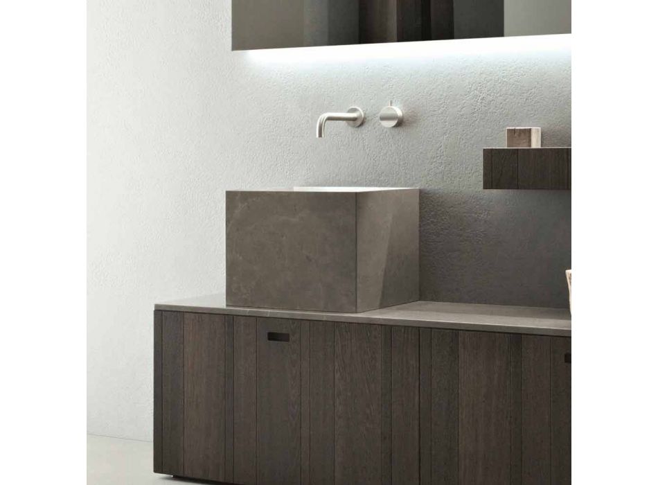 Modern Design Counter Top Square Stone Washbasin - Farartlav1 Viadurini
