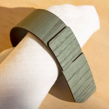 Ring Napkin Ring in Wood and Fabric Made in Italy - Abraham
