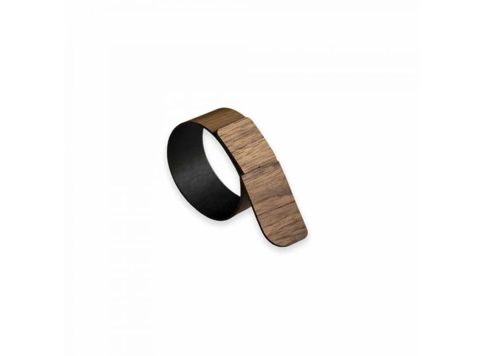 Ring Napkin Ring in Wood and Fabric Made in Italy - Abraham Viadurini