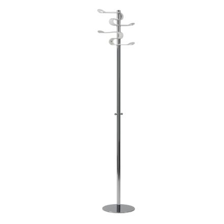 Coat Stand in Steel and Curved Hooks in White Acrylic - Makete Viadurini