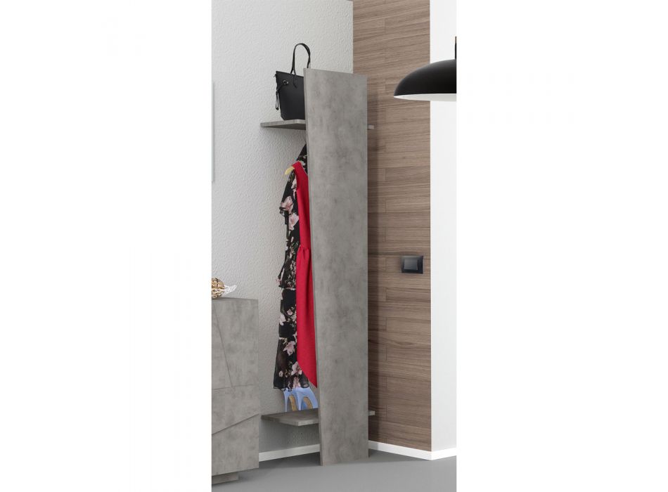 Design Entrance Coat Rack in White Wood, Slate or Concrete - Fjona Viadurini