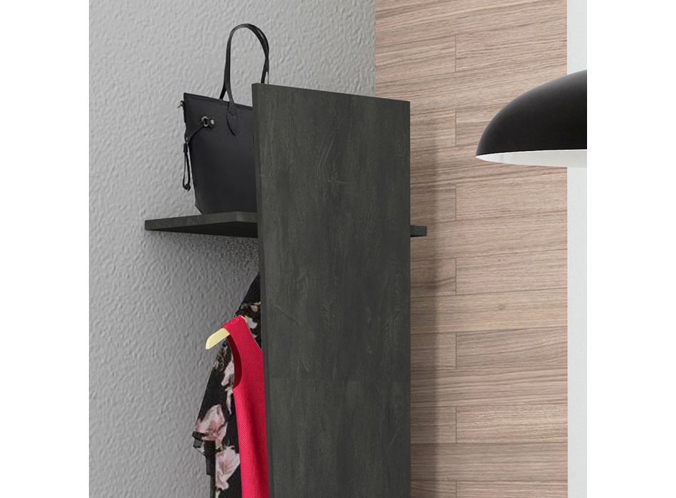 Design Entrance Coat Rack in White Wood, Slate or Concrete - Fjona Viadurini