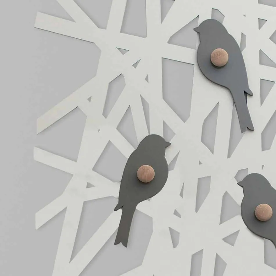 Modern Design Colored Wood Wall Coat Rack - Alberuccell Viadurini