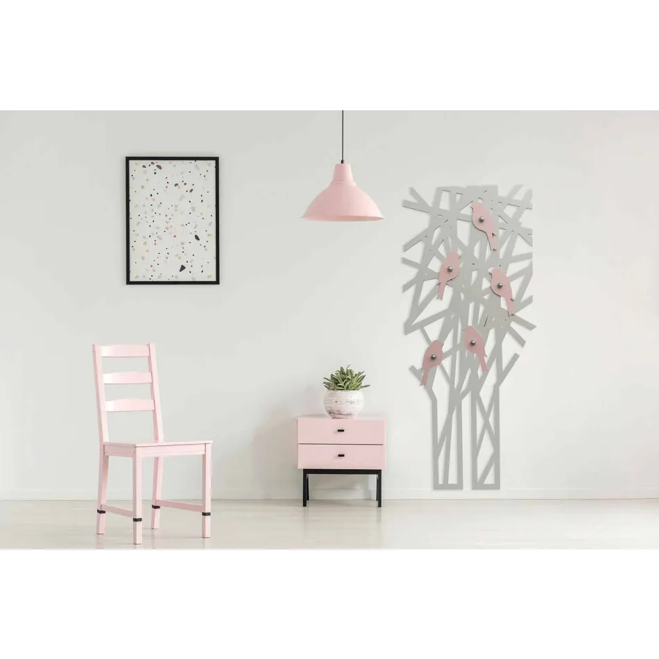 Modern Design Colored Wood Wall Coat Rack - Alberuccell Viadurini