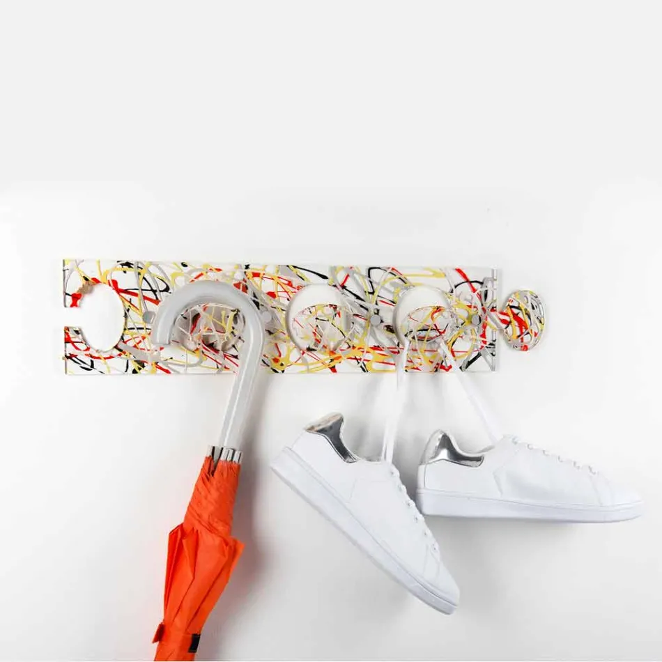 Design Wall Coat Hanger in Triple Colored Plexiglass 2 Pieces - Fratack Viadurini