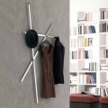 Wall Coat Rack in Painted Metal with 5 Pegs Made in Italy - Olmium