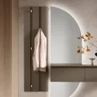 Wall-mounted coat rack in lacquered melamine with five metal hooks - Lunis Viadurini