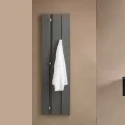 Wall-mounted coat rack in lacquered melamine with five metal hooks - Lunis Viadurini