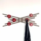 Modern Design Wall Coat Rack in Colored Lacquered Wood - Picassino Viadurini