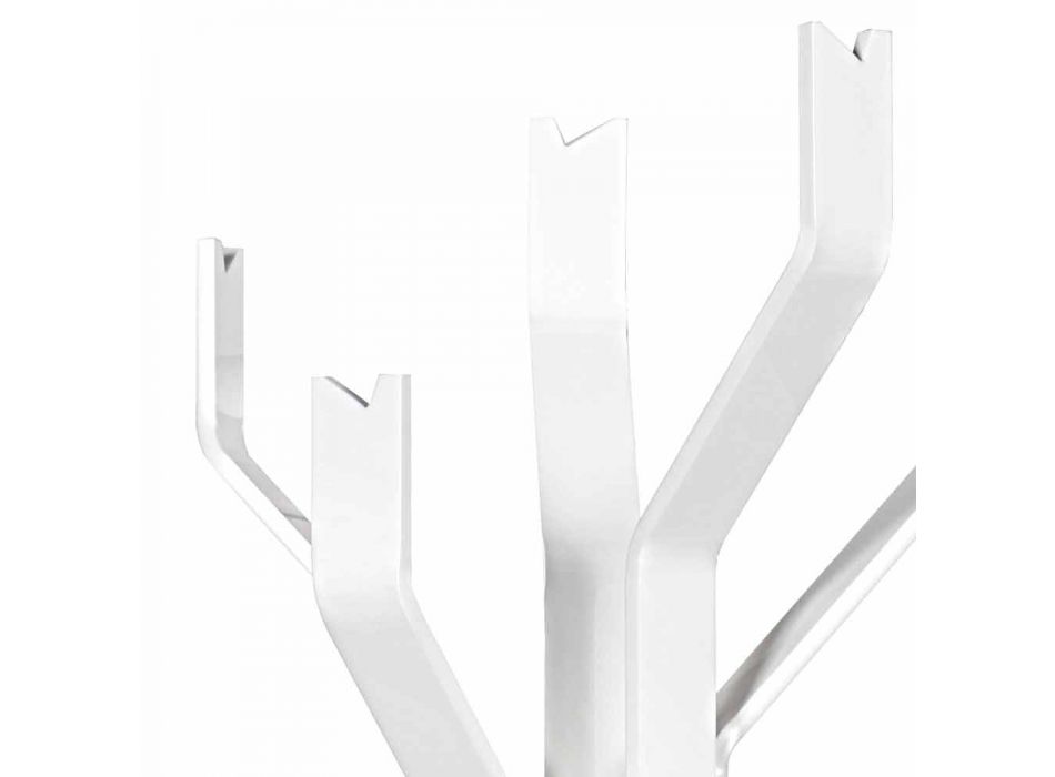 White flooring coat with 5 Andrea hooks, modern design Viadurini