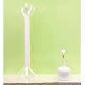 White coat stand with 5 hooks, modern design, Andrea