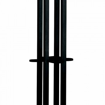 Black Ash Floor Coat Stand with Chrome Details Made in Italy - Etna