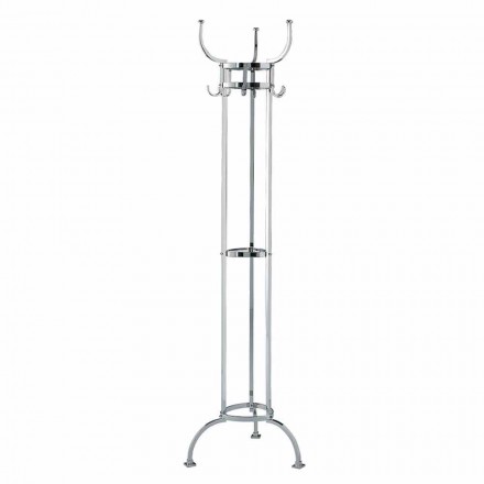 Chrome Finish Brass Coat Stand Made in Italy - Moscow Viadurini