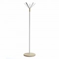 Modern design coat stand Zena, painted metal and natural wooden base