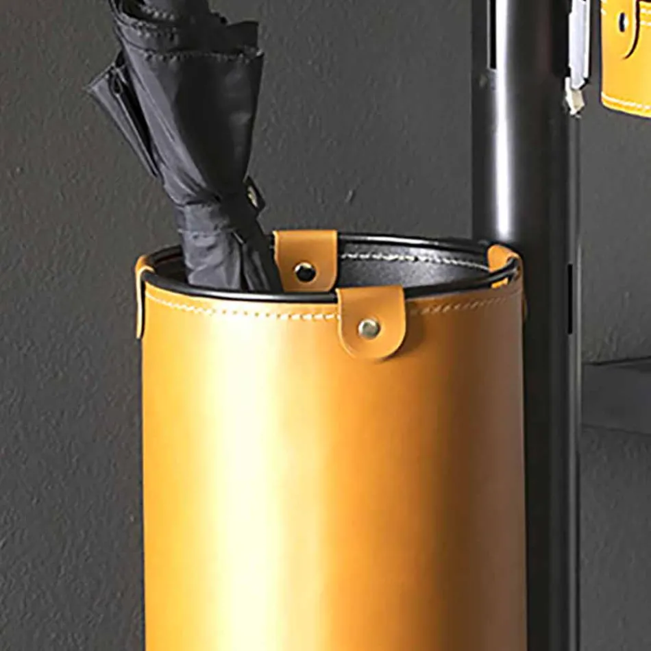 Modern Design Leather Hanger in Made in Italy Leather - Adelfo Viadurini