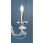 2 Lights Wall Lamp in Blown Glass and Classic Luxury Optical Crystal - Cassea Viadurini
