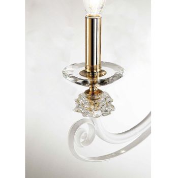 2 Lights Wall Lamp in Blown Glass and Classic Luxury Optical Crystal - Cassea