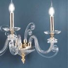 3 Lights Wall Lamp in Blown Glass and Classic Luxury Optical Crystal - Cassea Viadurini