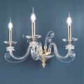 3 Lights Wall Lamp Blown Glass and Classic Luxury Optical Crystal - Cassea