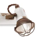 Wall Lamp with 2 Industrial Artisan Spotlights in Iron and Ceramic - Loft Viadurini