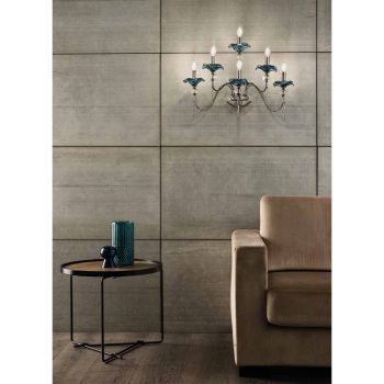 Classic 6 Light Wall Lamp in Glass, Crystal and Luxury Metal - Flanders