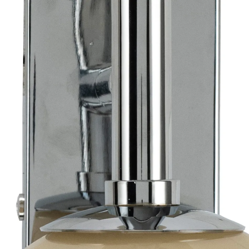 Lumira - Two-Light Wall Lamp with Vertical Plate in Glass and Metal Made in Italy Viadurini