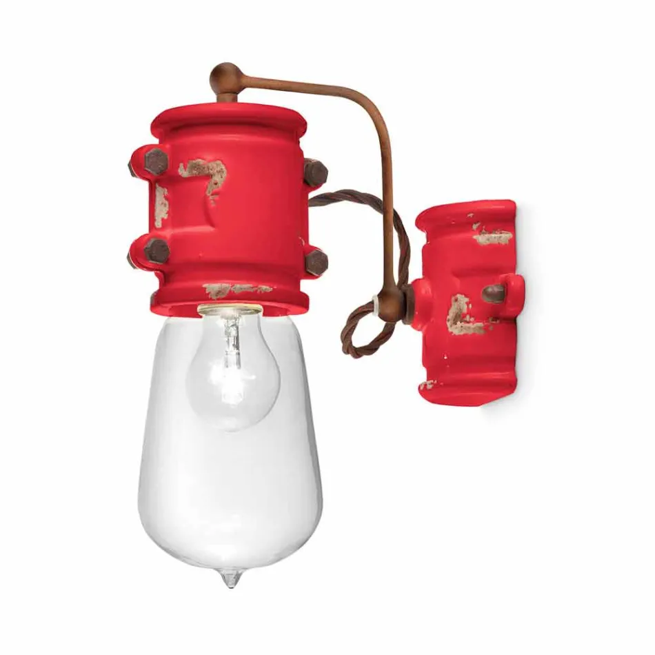 Applique urban style spotlight in handicraft ceramic Beth Ferroluce Viadurini