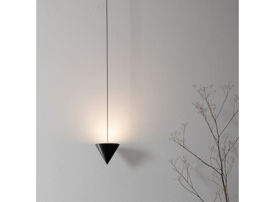 Wall Light in Black Aluminum and Cone Great Minimal Design - Mercado Viadurini
