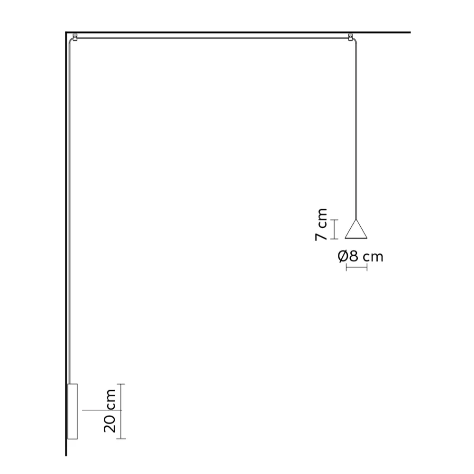 Wall Lamp in Black Aluminum and Cone Small Minimal Design - Mercado Viadurini
