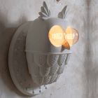 Wall Sconce 2 Lights in Matt White Ceramic Modern Design Owl - Owl Viadurini
