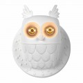 Wall Sconce 2 Lights in Matt White Ceramic Modern Design Owl - Owl