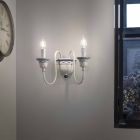 Wall Sconce with 2 Lights in Ceramic and Hand Painted Brass - Sanremo Viadurini