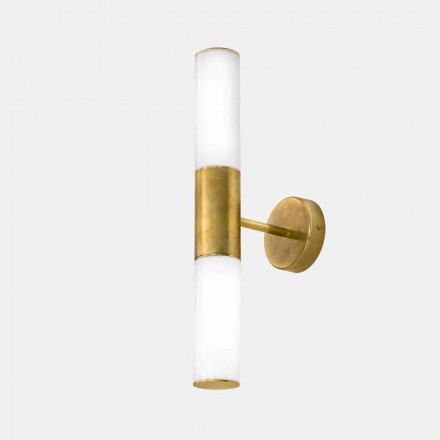 Wall Sconce with 2 Lights in Brass and Glass Made in Italy - Etoile by Il Fanale Viadurini