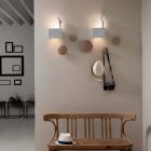 Wall Sconce with 3 Led Lights in Matt White Ceramic with Umarell - Ometto Viadurini