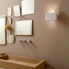 Wall Sconce with 3 Led Lights in Matt White Ceramic with Umarell - Ometto Viadurini