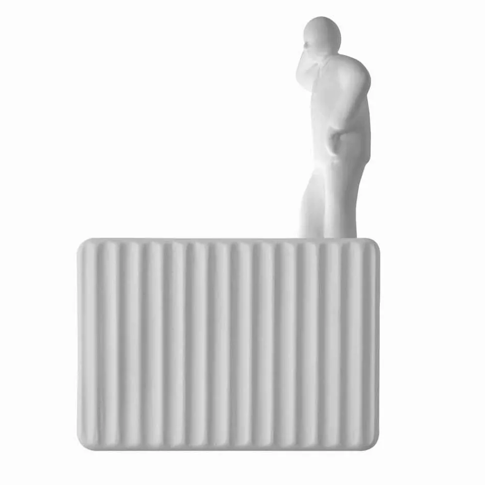 Wall Sconce with 3 Led Lights in Matt White Ceramic with Umarell - Ometto Viadurini