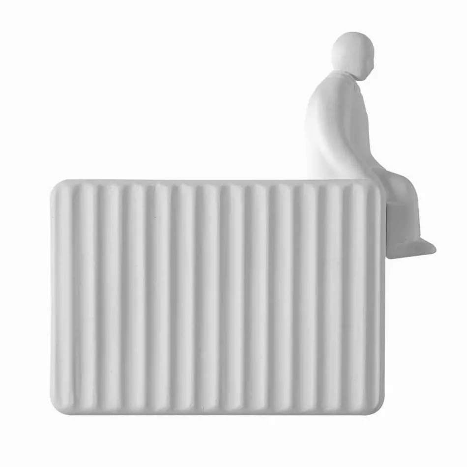 Wall Sconce with 3 Led Lights in Matt White Ceramic with Umarell - Ometto Viadurini