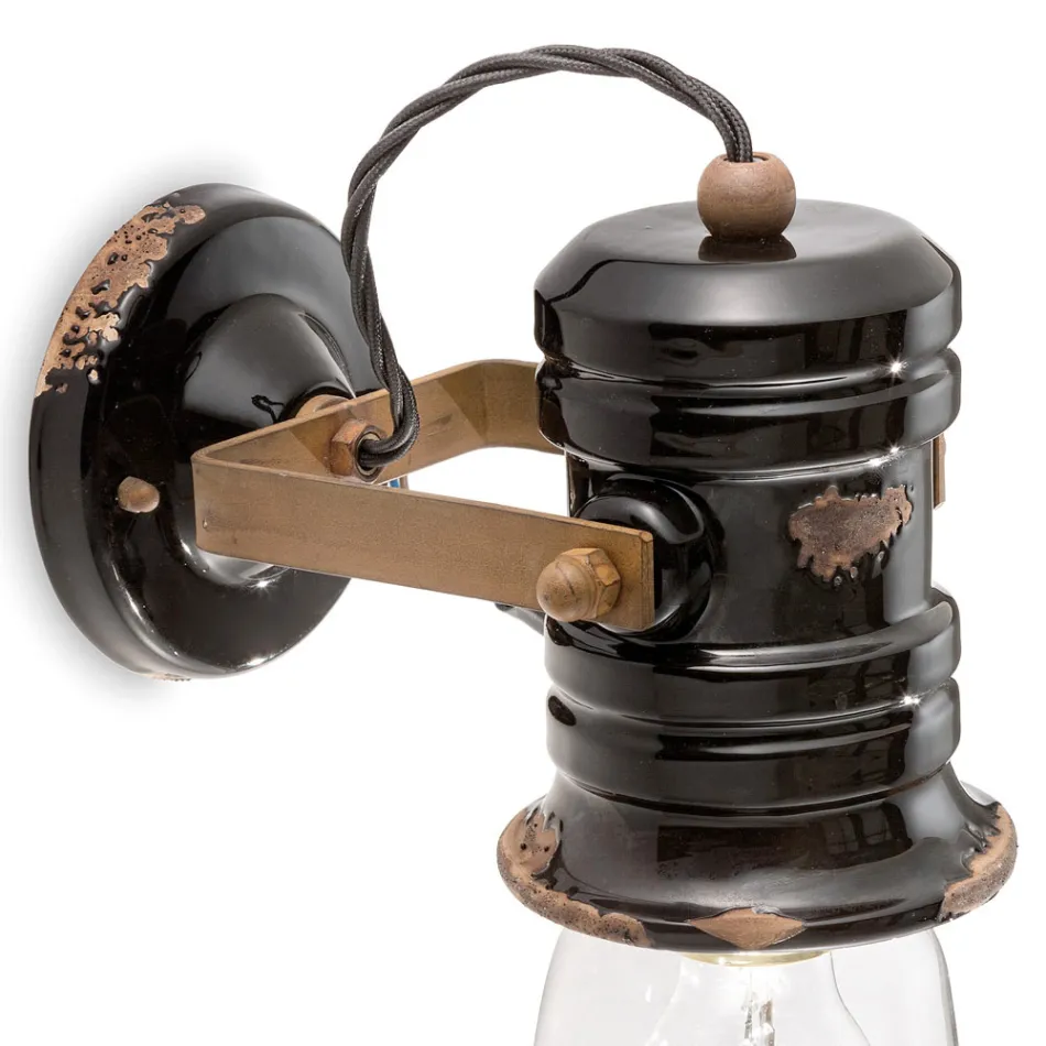 Wall applique spotlight in ceramic, glass and metal different finishes Joy Ferroluce Viadurini