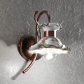Rustic decorated ceramic wall sconce Milano by Ferroluce