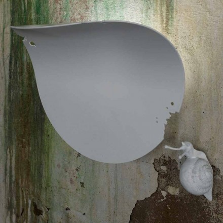 Design Leaf Wall Sconce in White Ceramic and Snail - Snail Decoration Viadurini