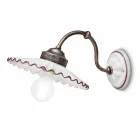 Rustic ceramic wall sconce made in Italy by Ferroluce Viadurini