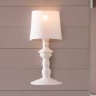 Wall Lamp in Paintable Ceramic and Lampshade in White Linen - Cadabra Viadurini