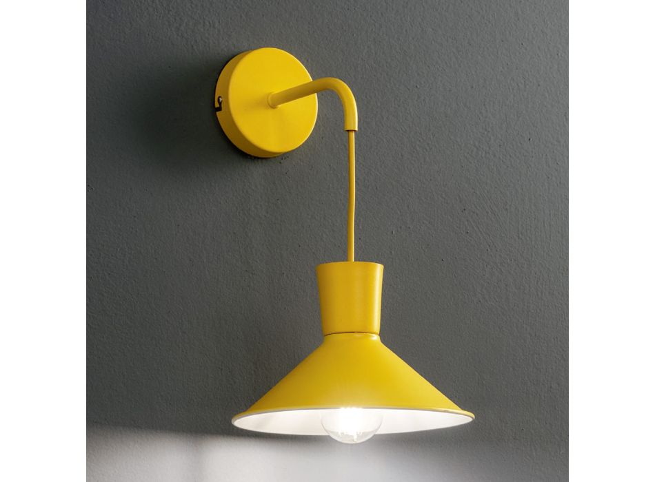 Wall Sconce in Colored Metal of Modern Industrial Design - Lunapop Viadurini