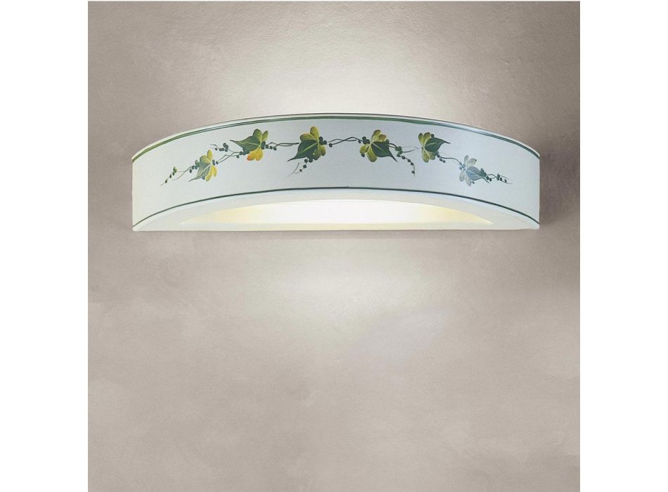 Crescent Wall Sconce in Hand Painted Artisan Ceramic - Trieste Viadurini