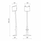 High Wall Applique in White Ceramic and Lampshade in Linen Design - Cadabra Viadurini