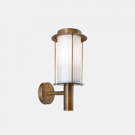 Outdoor Wall Lamp in Brass and White Glass - Loggia by Il Fanale Viadurini