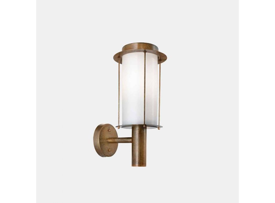 Outdoor Wall Lamp in Brass and White Glass - Loggia by Il Fanale Viadurini