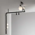 Design Wall Lamp in Black Aluminum with Spheres and Spotlights - Exodus Viadurini