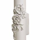 Wall Sconce in Matt White Ceramic with Decorative Flowers - Revolution Viadurini
